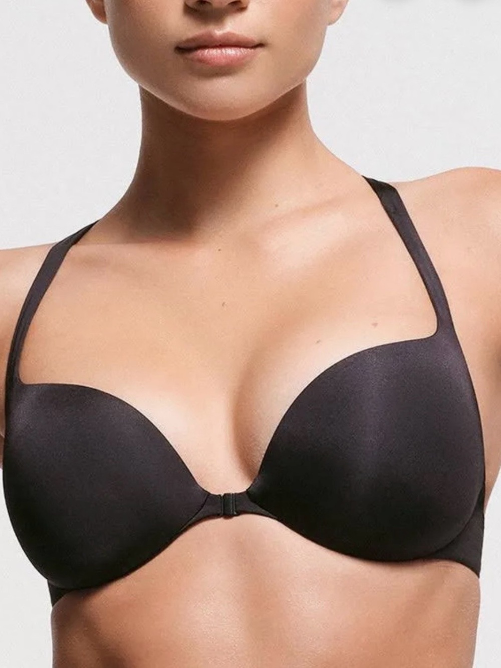 NWT SKIMS Ultimate Front-Closure Push-Up Bra Onyx Black 36B